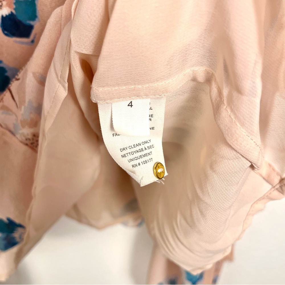 Ulla Johnson Luisa Pink Floral Silk Tassel Cap Sleeve Handkerchief Dress Size 4 - Picture 9 of 9